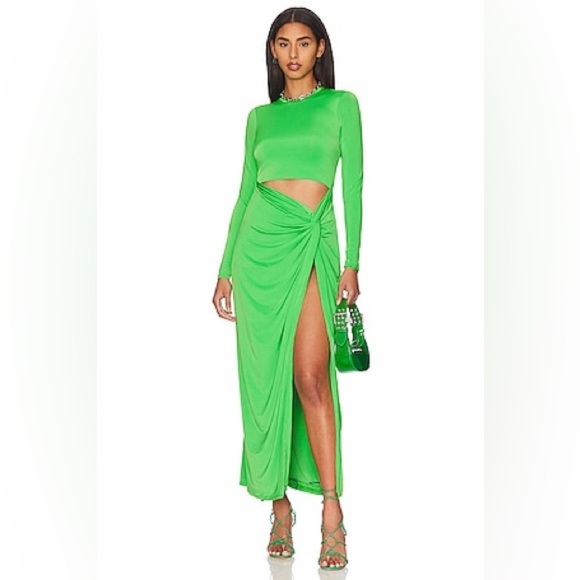 AFRM Dresses & Skirts - AFRM cut out long sleeve side slit maxi dress nwot